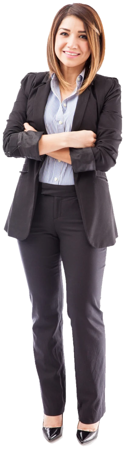 Smiling business professional with arms crossed