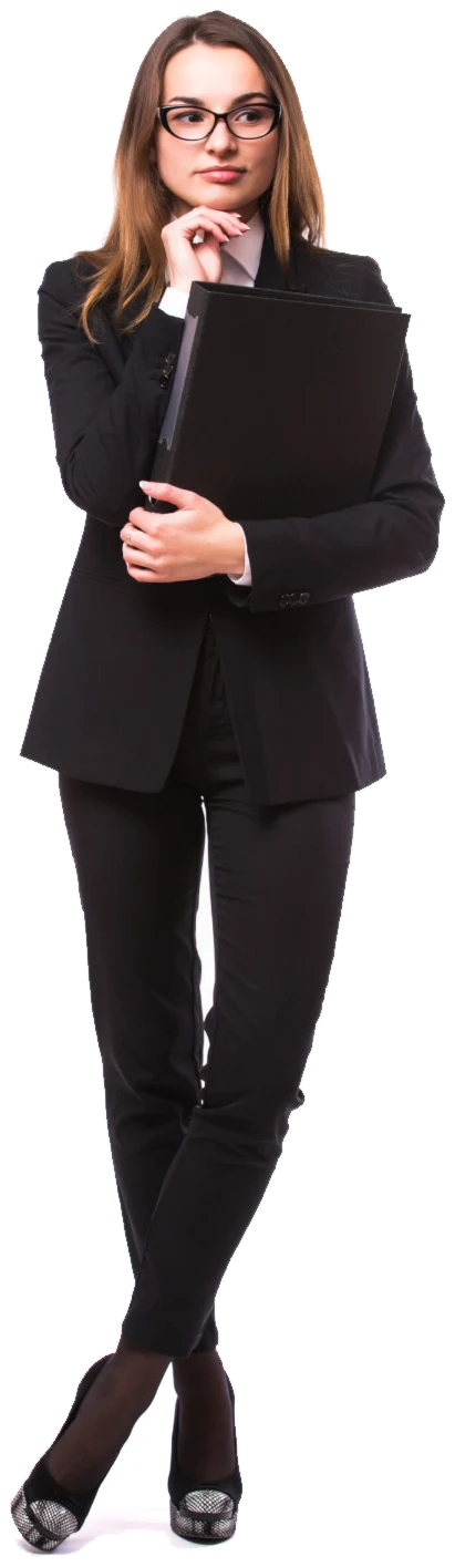 Business professional with a folder, ready to help with your Google Ads